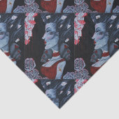 赤い女王のハートのアリスの不思議の国のバラのゴシックの芸術 薄葉紙 (詳細)