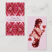 赤い女王のハートの会社名のプロフィールカード 名刺 (正面/裏面)