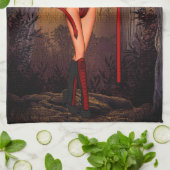 赤い女 キッチンタオル (折り畳み)