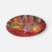 赤い妖精を燃やす ペーパープレート (アングル)