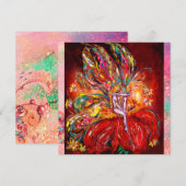 赤い妖精　黄色　緑色 ピンク 案内状 (正面/裏面)