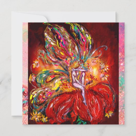 赤い妖精　黄色　緑色 ピンク 案内状 (正面)