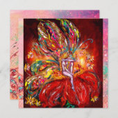 赤い妖精 黄色 緑 ピンク 案内状 (正面/裏面)