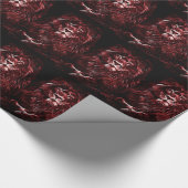 赤い威厳のあるライオンズパターン ラッピングペーパー (角)