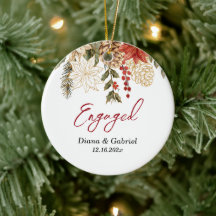 赤い婚約した花クリスマス