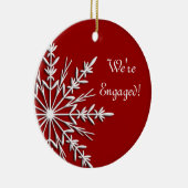 赤い婚約のオーナメントの雪片 セラミックオーナメント (右)