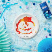 赤い子犬「かぼちゃ大皿」 ペーパープレート (パーティー)