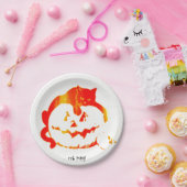 赤い子犬「かぼちゃ大皿」 ペーパープレート (パーティー)