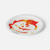 赤い子犬「かぼちゃ大皿」 ペーパープレート (アングル)