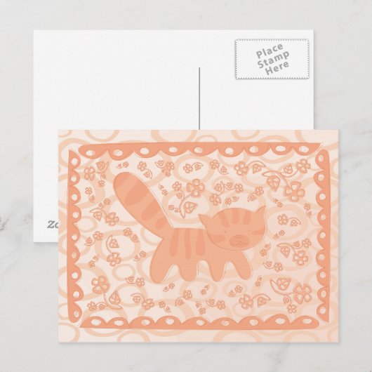 赤い子猫1 ポストカード (正面/裏面)