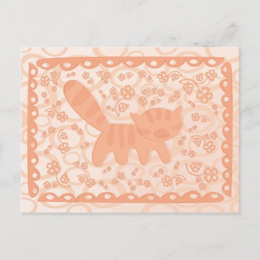 赤い子猫1 ポストカード (正面)