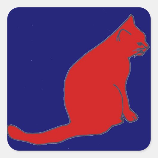 赤い子猫 スクエアシール (正面)