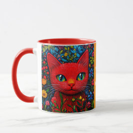 赤い子猫 マグカップ