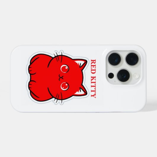 赤い子猫 iPhoneケース (裏面横)