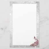 赤い孔雀の文具 便箋 (裏面)