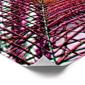 赤い孔雀の羽の色の羽毛 ポスター (角)