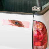 赤い孔雀の羽 バンパーステッカー (トラック上)