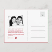 赤い孔雀ダブル幸中国のせ日付を保存 案内ポストカード (裏面)