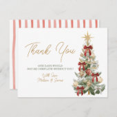 赤い季節が結婚する季節 冬のウェディング サンキューカード (正面/裏面)