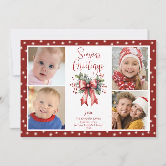 赤い季節のごあいさつ4 Photo Script Bow Light シーズンカード (正面)