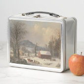 赤い学校の家(国場面) 1858年 メタルランチボックス (インサイチュ)