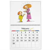 赤い学校の年のカレンダー子供へ カレンダー (2月 2027)
