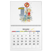 赤い学校の年のカレンダー子供へ カレンダー (1月 2026)