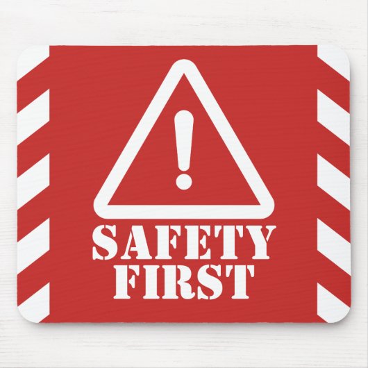 赤い安全第一 マウスパッド (正面)