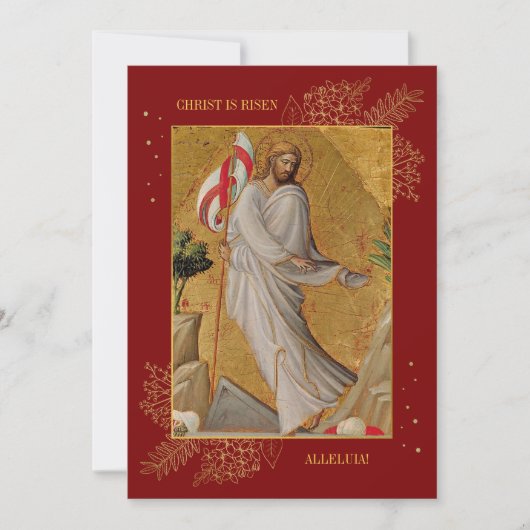 赤い宗教彼はイースターブランチの卵の狩り 招待状 (正面)