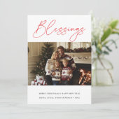 赤い宗教恵みクリスマス新年の写真 シーズンカード (スタンド正面)