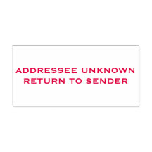 赤い宛先の送信者に不明な返品