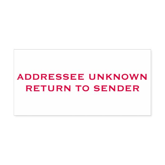 赤い宛先の送信者に不明な返品 セルフインキングスタンプ (デザイン)