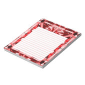 赤い宝石が並パーソナライズされたんだ ノートパッド (回転)