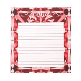 赤い宝石が並パーソナライズされたんだ ノートパッド