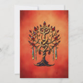 赤い宝石の付いた黄金の生命の木 招待状 (裏面)