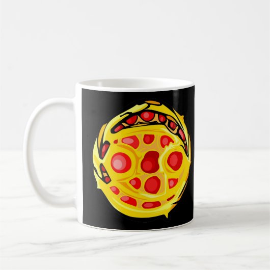 赤い宝石の色のがんシンボル コーヒーマグカップ (左)
