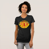 赤い宝石の色のがんシンボル Tシャツ (正面フル)