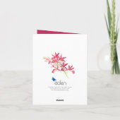 赤い宝石の蘭の水絵画色の35歳の誕生日 カード (裏面)