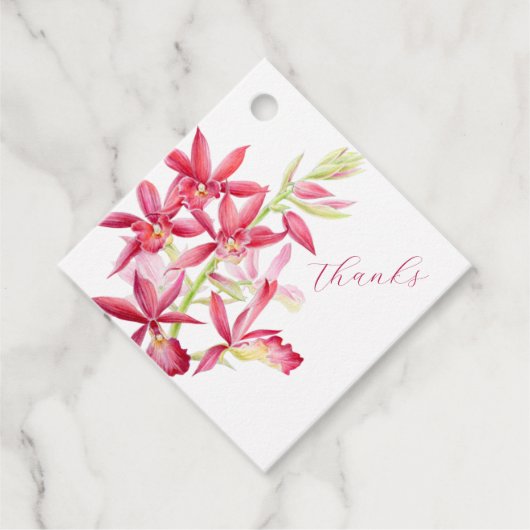 赤い宝石の蘭結婚の水感謝してい色 フェイバータグ (正面)