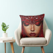 赤い宝石を持った美しい女性 クッション (椅子)