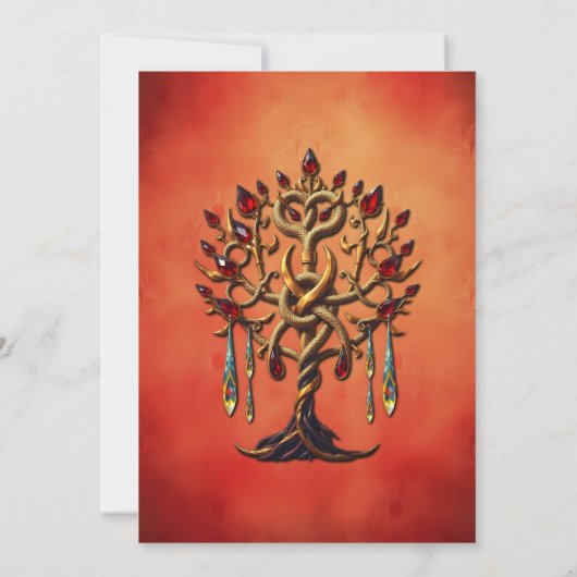 赤い宝石を持つ黄金の木 招待状 (裏面)