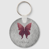 赤い宝石飾りの蝶 キーホルダー (正面)