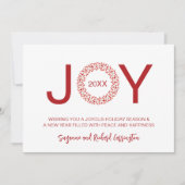 赤い実とローズヒップのリース　喜びのクリスマス シーズンカード (正面)