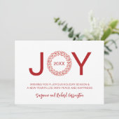 赤い実とローズヒップのリース　喜びのクリスマス シーズンカード (スタンド正面)