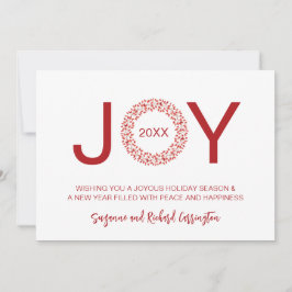 赤い実とローズヒップのリース　喜びのクリスマス シーズンカード