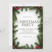 赤い実と松のクリスマスパーティー 招待状 (正面)