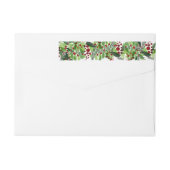 赤い実と緑の葉のクリスマス　ホリデー ラップアラウンドラベル (裏面)