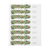 赤い実と緑の葉のクリスマス　ホリデー ラップアラウンドラベル (シート)