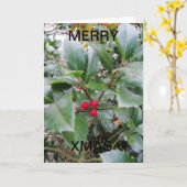 赤い実のついたヤドリギです カード (黄色い花)