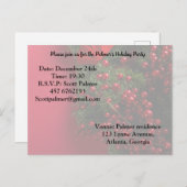 赤い実のクリスマスリース       インビテーションポストカード (正面/裏面)